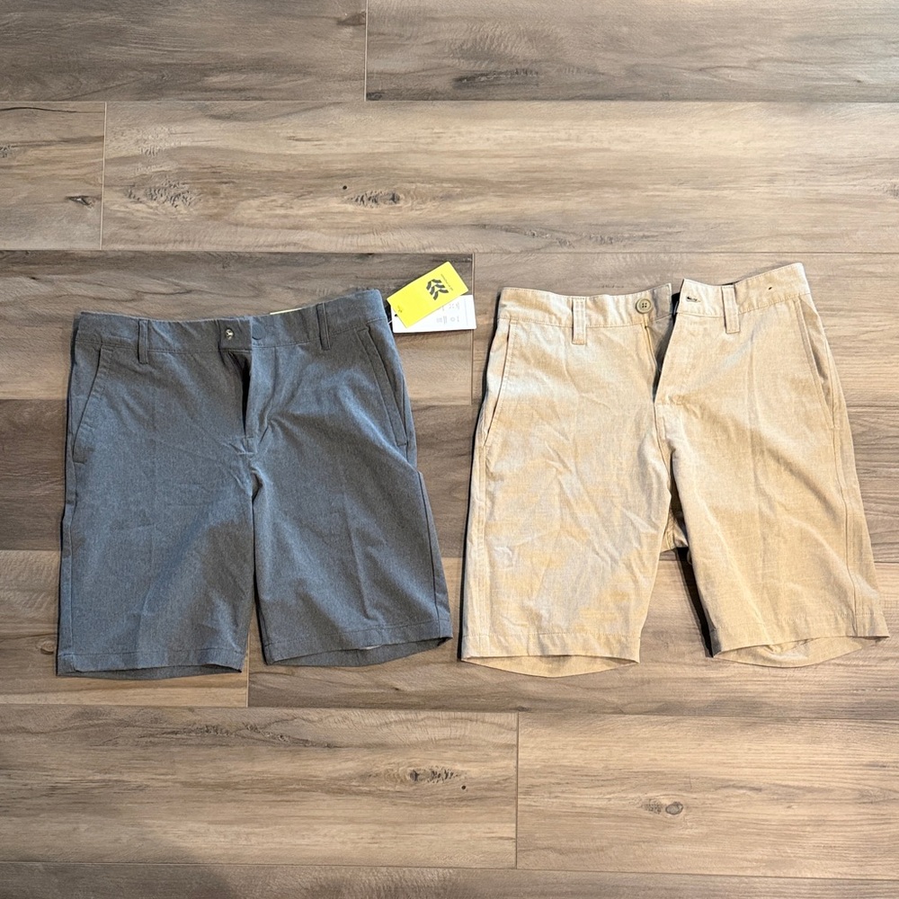 Boys Gray and Tan Shorts, Size 12